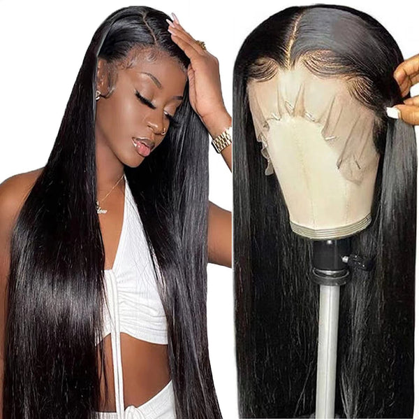 13x6 HD Transparent Lace Front Human Hair Wigs Brazilian Straight 13x4 Lace Frontal Wig Glueless PrePlucked 4x4 5x5 Closure Wig