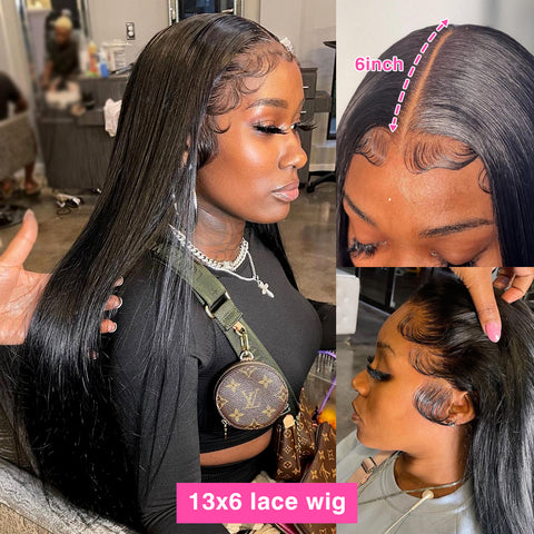 13x6 HD Transparent Lace Front Human Hair Wigs Brazilian Straight 13x4 Lace Frontal Wig Glueless PrePlucked 4x4 5x5 Closure Wig