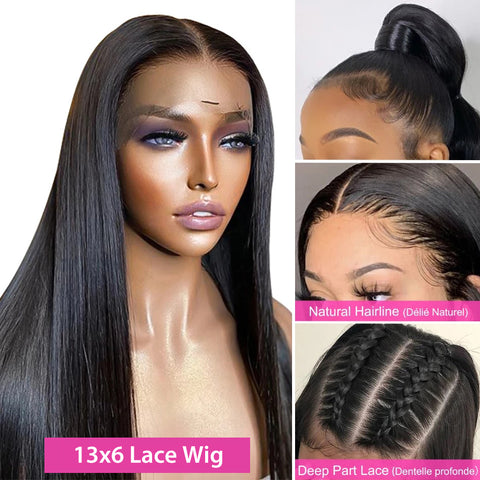 30 40 Inch Bone Straight 13x6 Lace Front Human Hair Wigs 4x4 Closure Pre-Plucked Brazilian 13x4 Frontal Wig