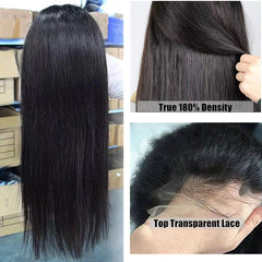 Transparent Lace Front Human Hair Wigs 150% 180% Brazilian Straight Hair 4x4 13x4 13x6 HD Lace Closure Frontal Wigs